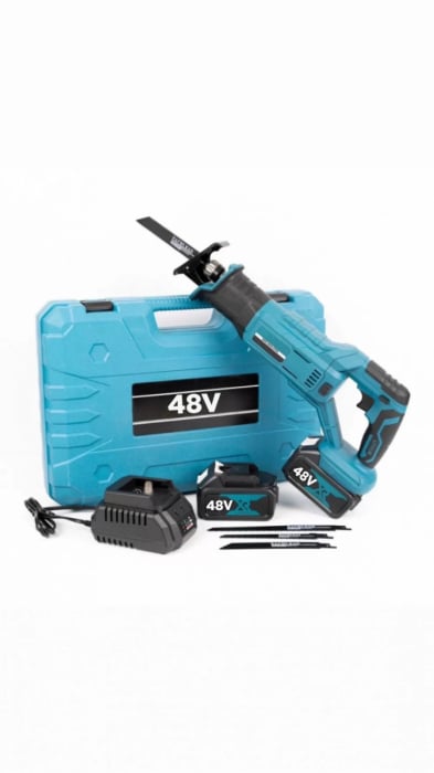 Fierăstrău Multifuncțional Fără Fir 48V, Li-Ion – Tăiere Lemn, Metal, PVC, Carne
