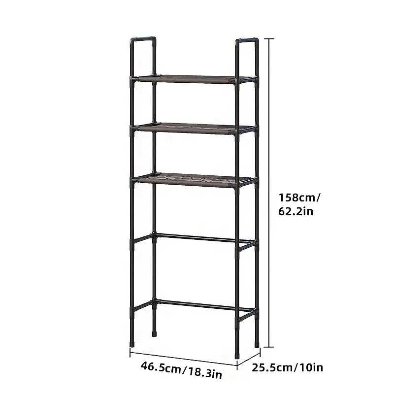 Raft depozitare, 3 polite, etajera baie, metal, polite reglabile