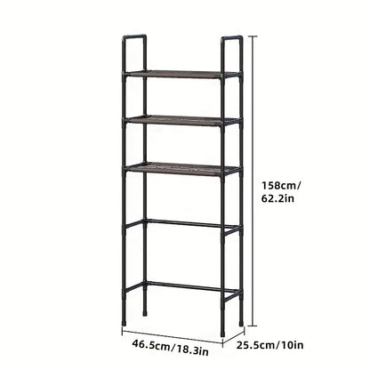 Raft depozitare, 3 polite, etajera baie, metal, polite reglabile