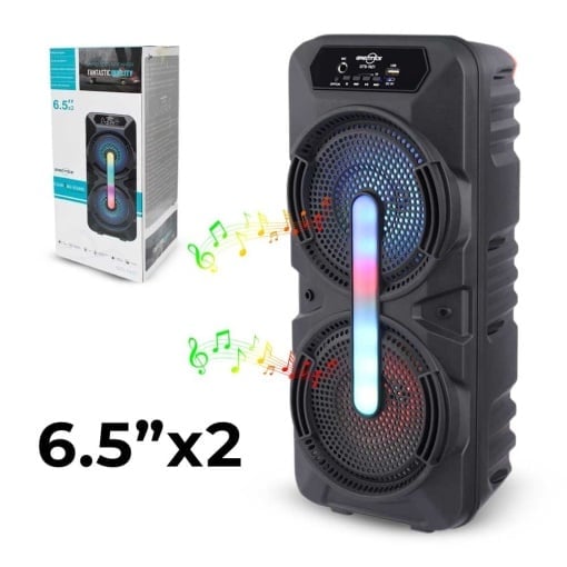 Boxă Portabilă Bluetooth GTS 1621, 2x6.5”, RGB, Radio FM, USB, MicroSD