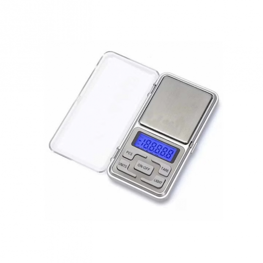 Cântar de Buzunar MH-500 – 500 g, Precizie 0,1 g, Funcție TARA, Design Compact Argintiu